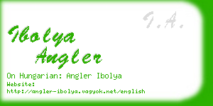 ibolya angler business card